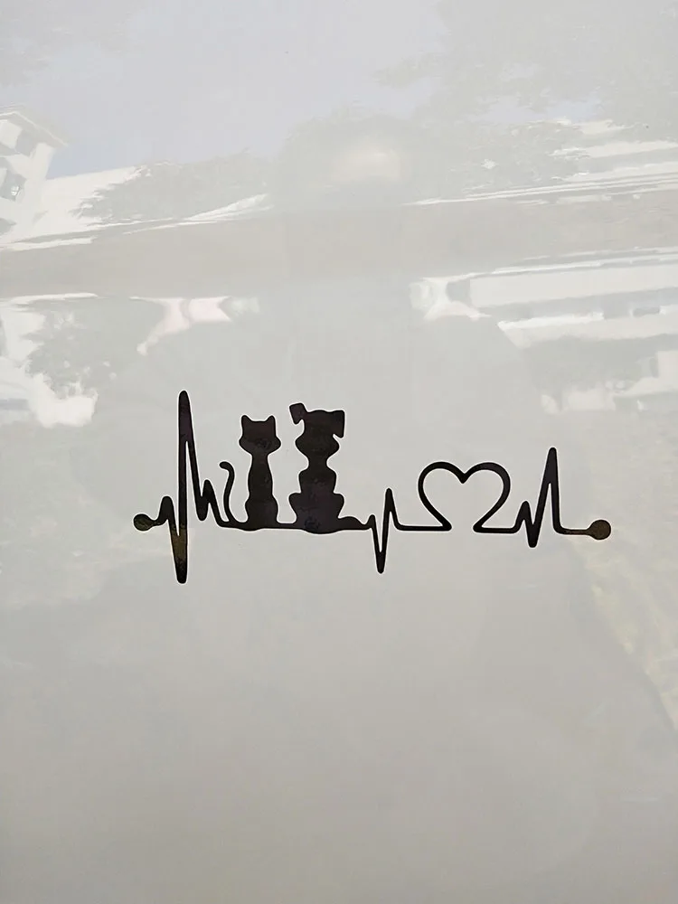 Фото ZTTZDY 15 6*6 8 см наклейка в виде кошки с рисунком сердцебиения и спасательным