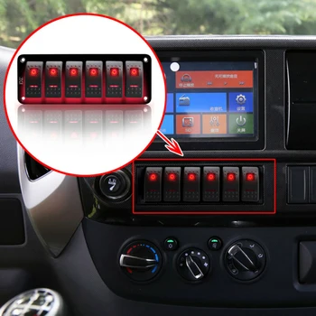 DC 12V - 24V 6 Gang Accessories LED Rocker Switch Panel Waterproof Circuit Boat truck Circuit Breaker Headlights Indicator
DC 12V - 24V 6 Gang Accessories LED Rocker Switch Panel Waterproof Circuit Boat truck Circuit Breaker Headlights Indicator