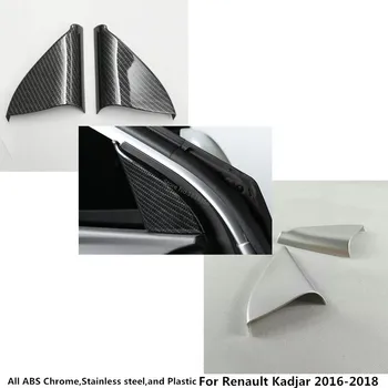 Car Front A Column Lamp Frame Triangle Audio Speak Sound Cover Ring Circle Trim 2pcs For Renault Kadjar 2016 2017 2018 2019