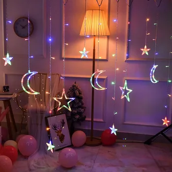 EU/USB LED Star Moon Curtain String Light memory function Fairy Garland Light Decor Party Wedding Christmas Light String 
EU/USB LED Star Moon Curtain String Light memory function Fairy Garland Light Decor Party Wedding Christmas Light String