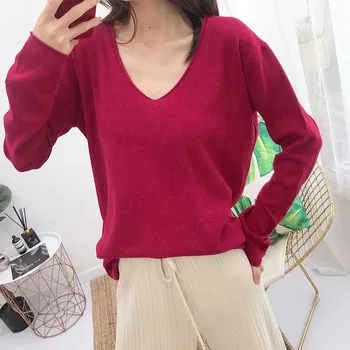 Solid Loose Basic Solid Color Women Sweater Knitted Sweater Women Pullovers Tops V-Neck Turtleneck Autumn Winter Sweaters
Solid Loose Basic Solid Color Women Sweater Knitted Sweater Women Pullovers Tops V-Neck Turtleneck Autumn Winter Sweaters