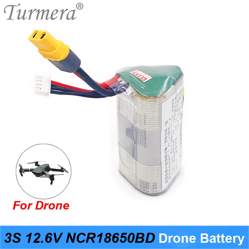 Turmera 3S RC Rechargeable Lithium Battery 3S 10.8V 12.6V NCR18650BD 3200mAh 10A For RC Airplane Drone Boat 12.6V 10.8V LiPo 3S 01