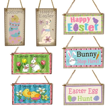 Easter Wooden Sign Rabbit Chicken Pattern Happy Easter Listing Hanger Decoraton Sign for Easter
Easter Wooden Sign Rabbit Chicken Pattern Happy Easter Listing Hanger Decoraton Sign for Easter