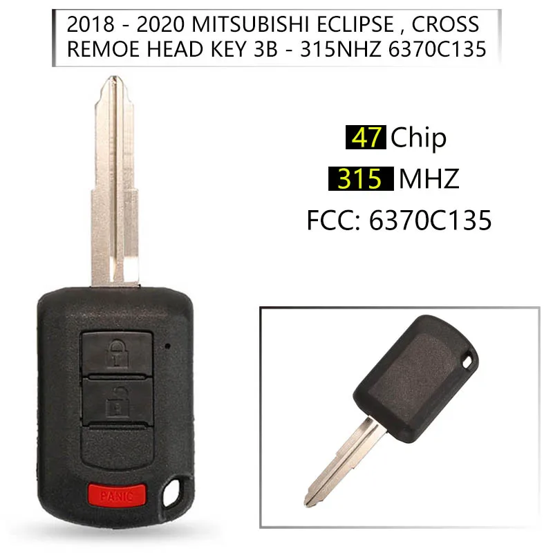 Сменный головной ключ CN011033 315 МГц для Mitsubishi Eclipse Cross 2018-2020 запасной Автомобильный ключ 47 чип PN 6370C135 OUCJ166N
Сменный головной ключ CN011033 315 МГц для Mitsubishi Eclipse Cross 2018-2020 запасной Автомобильный ключ 47 чип PN 6370C135 OUCJ166N