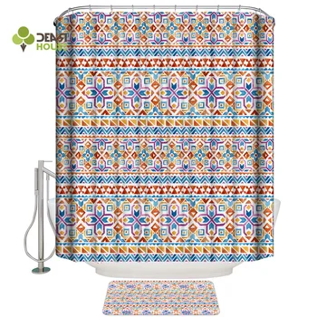 Dear House Shower Curtain and Mat Set Ethnic Style Geometry Shower Curtain Set Waterproof Fabric
Dear House Shower Curtain and Mat Set Ethnic Style Geometry Shower Curtain Set Waterproof Fabric