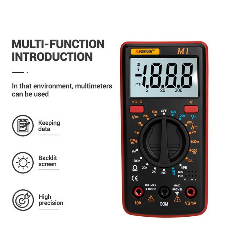 LCD Display Digital Multimeter M1 A830L Portable Multimeters Handheld Tester Intelligent Digital Multimetro With Test Lead Large
LCD Display Digital Multimeter M1 A830L Portable Multimeters Handheld Tester Intelligent Digital Multimetro With Test Lead Large