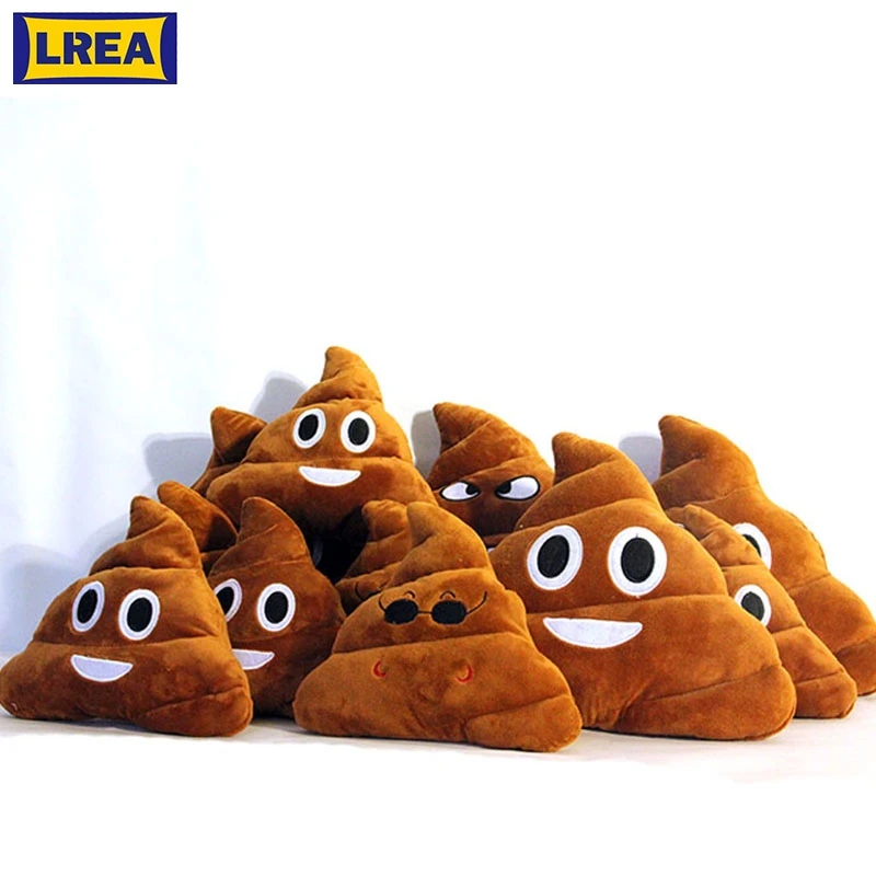 

LREA 35CM Cute Emoji Poop Pillow Smiley cojines Emoticon Cushion Soft Children Sleeping Sofa Decorative Stuffed Short Plush