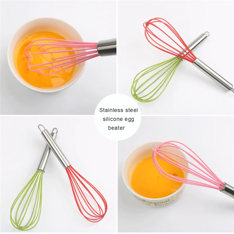 Silicone Whisk, Stainless Steel Handle Egg Beater Kitchen Utensils for Blending, Whisking, Beating and Stirring
Silicone Whisk, Stainless Steel Handle Egg Beater Kitchen Utensils for Blending, Whisking, Beating and Stirring