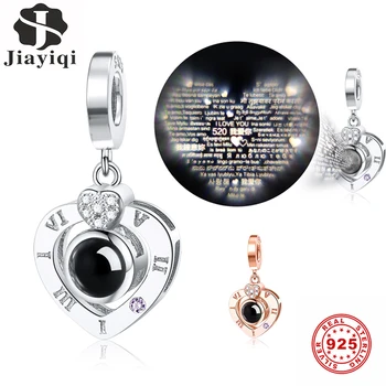 Jiayiqi Projection I Love You In One Million Languages 925 Sterling Silver Heart-Shaped Bead Fit Charms Bracelet Jewelry
Jiayiqi Projection I Love You In One Million Languages 925 Sterling Silver Heart-Shaped Bead Fit Charms Bracelet Jewelry