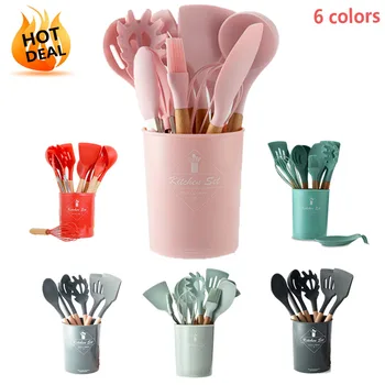 Silicone Kitchenware Cooking Utensils Set Heat Resistant Kitchen Non-Stick Cooking Utensils Baking Tools
Silicone Kitchenware Cooking Utensils Set Heat Resistant Kitchen Non-Stick Cooking Utensils Baking Tools