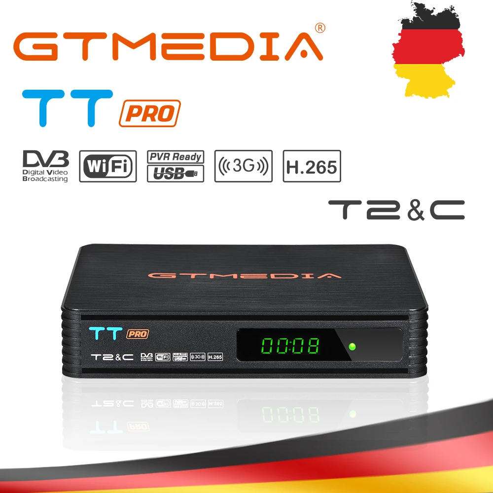 GTMEDIA TT Pro Terrestrial Receiver DVB-C DVB-T2/T Tunner TV Support HD 1080P H.265 Built-in WIFI Europe Spain Italy TV decoder
GTMEDIA TT Pro Terrestrial Receiver DVB-C DVB-T2/T Tunner TV Support HD 1080P H.265 Built-in WIFI Europe Spain Italy TV decoder