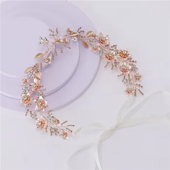 Bride Hair Jewelry Charming Rose Gold Floral Wedding Hair Tiara Vine Bridal Headband Handmade Leaf Women Headpiece Accessories
Bride Hair Jewelry Charming Rose Gold Floral Wedding Hair Tiara Vine Bridal Headband Handmade Leaf Women Headpiece Accessories