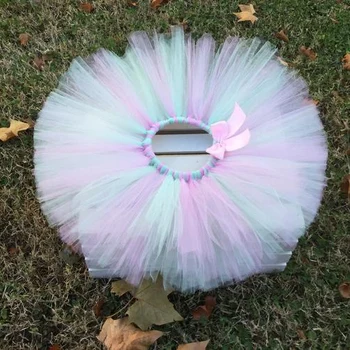

Cute Baby Pastel Tutu Skirts Girls Ballet Tutus Tulle Pettiskirts Underskirts with Pink Bow Kids Party Costume Skirts 1-9Y 3PCS