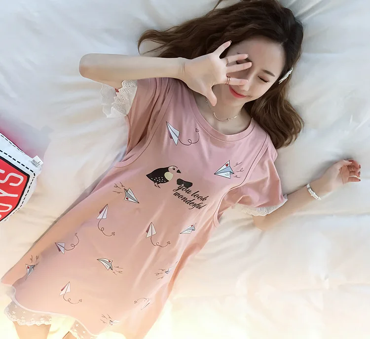 Pure Cotton Time of Childbirth Skirt Short Sleeve Fashion Pregnant Women Nightgown Pregnancy Nursing Dress Loose-Fit Nursing Fee
Pure Cotton Time of Childbirth Skirt Short Sleeve Fashion Pregnant Women Nightgown Pregnancy Nursing Dress Loose-Fit Nursing Fee
