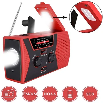 Emergency Solar Hand Crank Portable Radio AM/FM/NOAA Weather Alert Radio with LED Flashlight, Reading Lamp 2000mAh Power Bank
Emergency Solar Hand Crank Portable Radio AM/FM/NOAA Weather Alert Radio with LED Flashlight, Reading Lamp 2000mAh Power Bank