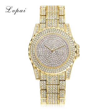 

Lvpai Bling Watch Women Bracelet Brand Clock Womens Gold Ladies Watch With Rhinestones High Quality Charm Wristwatch Gift