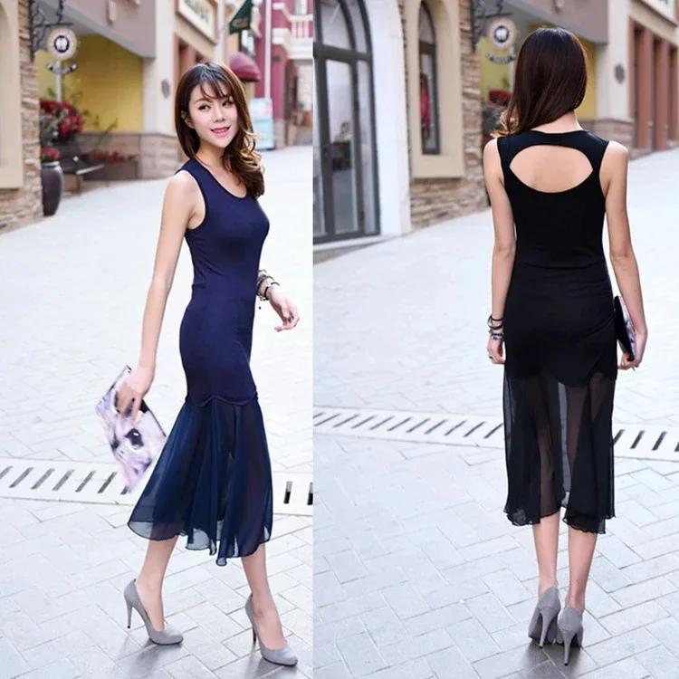 2019 Summer New Style WOMEN'S Dress Modal Solid Color Backless Dress Slimming Mid-length Korean-style Spell Yarn Fishtail Skirt
2019 Summer New Style WOMEN'S Dress Modal Solid Color Backless Dress Slimming Mid-length Korean-style Spell Yarn Fishtail Skirt