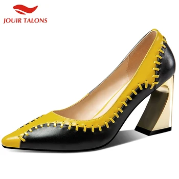 Jouir Talons Elegant Hoof High Heels Genuine Leather Slip On Skin Pumps Woman Shoes Women 
Jouir Talons Elegant Hoof High Heels Genuine Leather Slip On Skin Pumps Woman Shoes Women