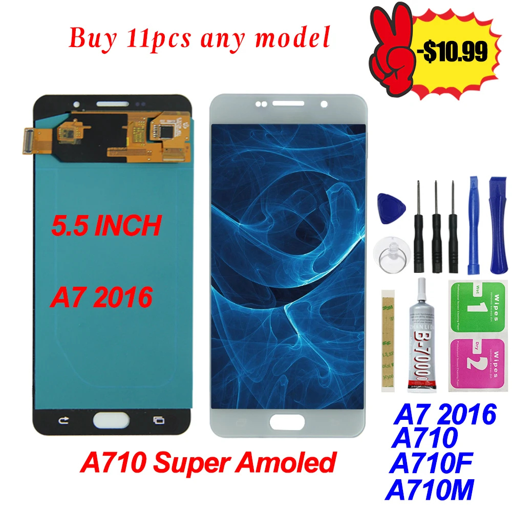 5.5''Original Super Amoled For Samsung Galaxy A7 2016 A710 A710F LCD Display Touch Screen Digitizer Assembly Replacement LCD
5.5''Original Super Amoled For Samsung Galaxy A7 2016 A710 A710F LCD Display Touch Screen Digitizer Assembly Replacement LCD