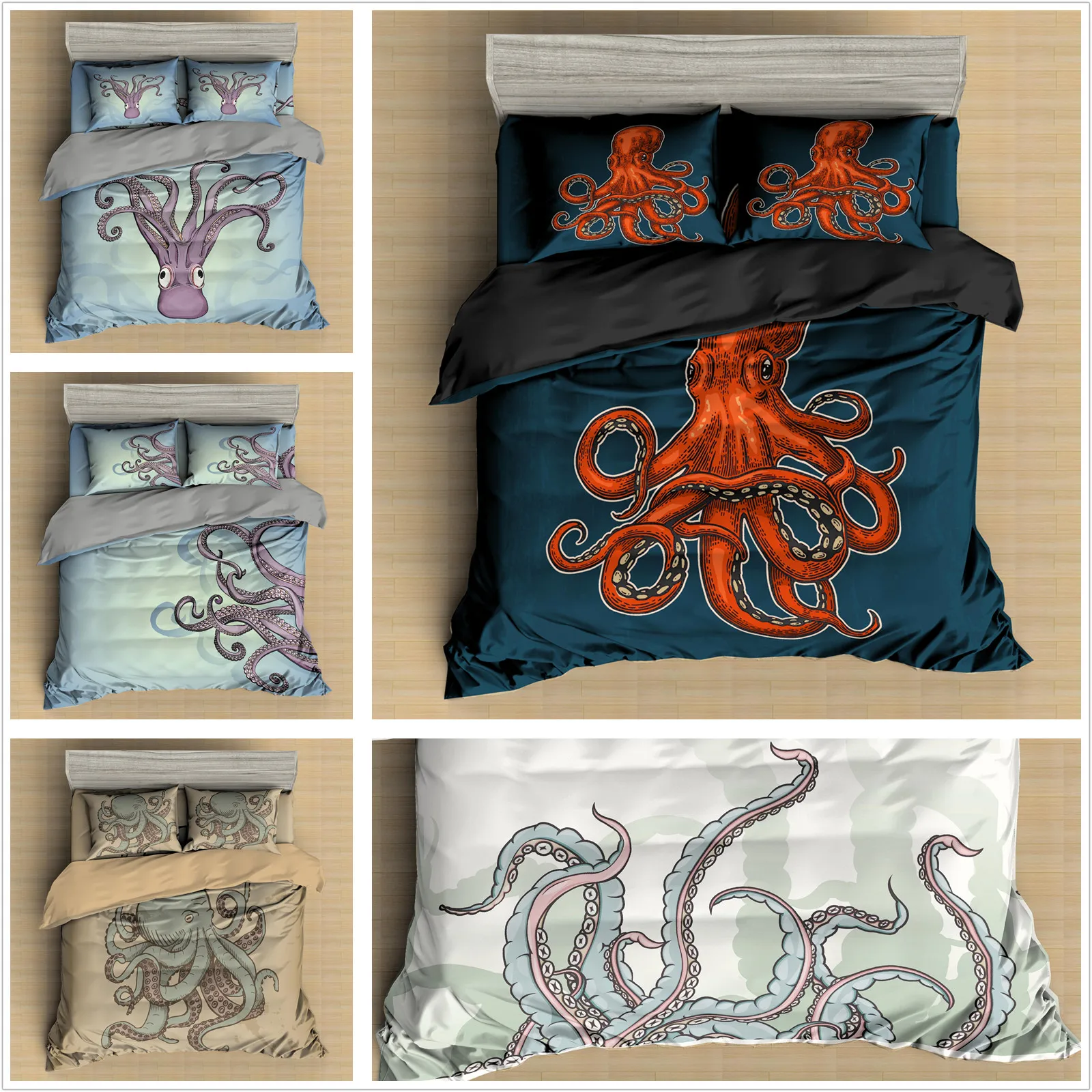 Vintage 3D Octopus Print Bedding Set Duvet Cover Set Home Textile Quilt Comforter Set Single/Twin/Full/Queen/King/Double Size
Vintage 3D Octopus Print Bedding Set Duvet Cover Set Home Textile Quilt Comforter Set Single/Twin/Full/Queen/King/Double Size
