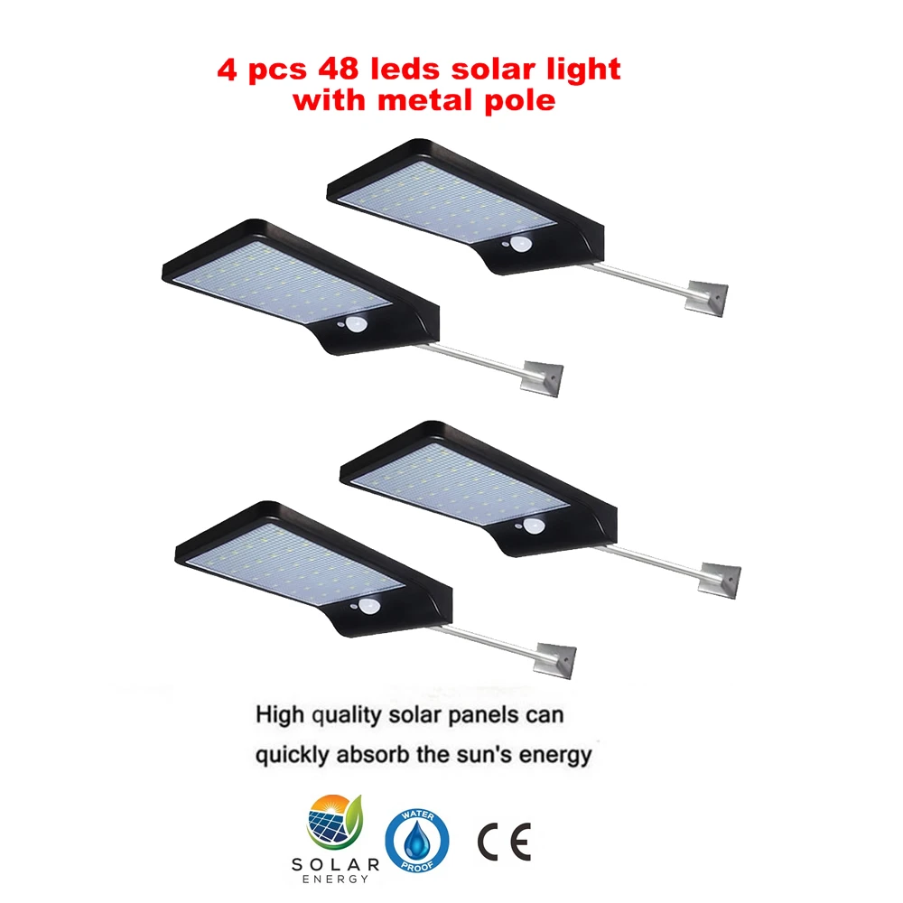 2/4pcs 48 LEDs Solar lamp Wireless PIR Motion Sensor Street light Solar Charge Outdoor Security Garden Night Decoration Luminari
2/4pcs 48 LEDs Solar lamp Wireless PIR Motion Sensor Street light Solar Charge Outdoor Security Garden Night Decoration Luminari