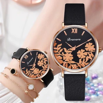 2020 Women Watches Bracelet set Flowers Ladies Bracelet Watch Casual Leather Quartz Wristwatch Clock Relogio Feminino
2020 Women Watches Bracelet set Flowers Ladies Bracelet Watch Casual Leather Quartz Wristwatch Clock Relogio Feminino