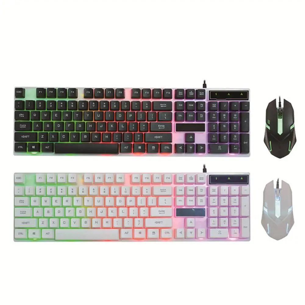 Glowing Keyboard Mouse Set Device Wired Keyboard Mouserainbow Lighting Effect Floating Button Seven Colors Light Mixing
Glowing Keyboard Mouse Set Device Wired Keyboard Mouserainbow Lighting Effect Floating Button Seven Colors Light Mixing