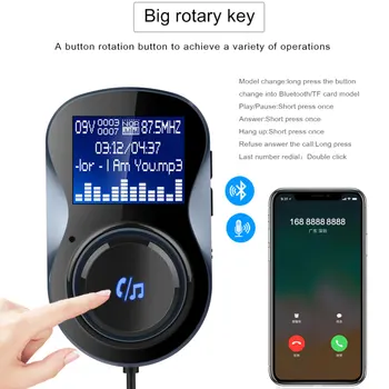 5V/3.4A Car MP3 Player BC30B Bluetooth Hands-Free FM Modulator Stereo Audio Adaptor FM Transmitter Support TF Card
5V/3.4A Car MP3 Player BC30B Bluetooth Hands-Free FM Modulator Stereo Audio Adaptor FM Transmitter Support TF Card