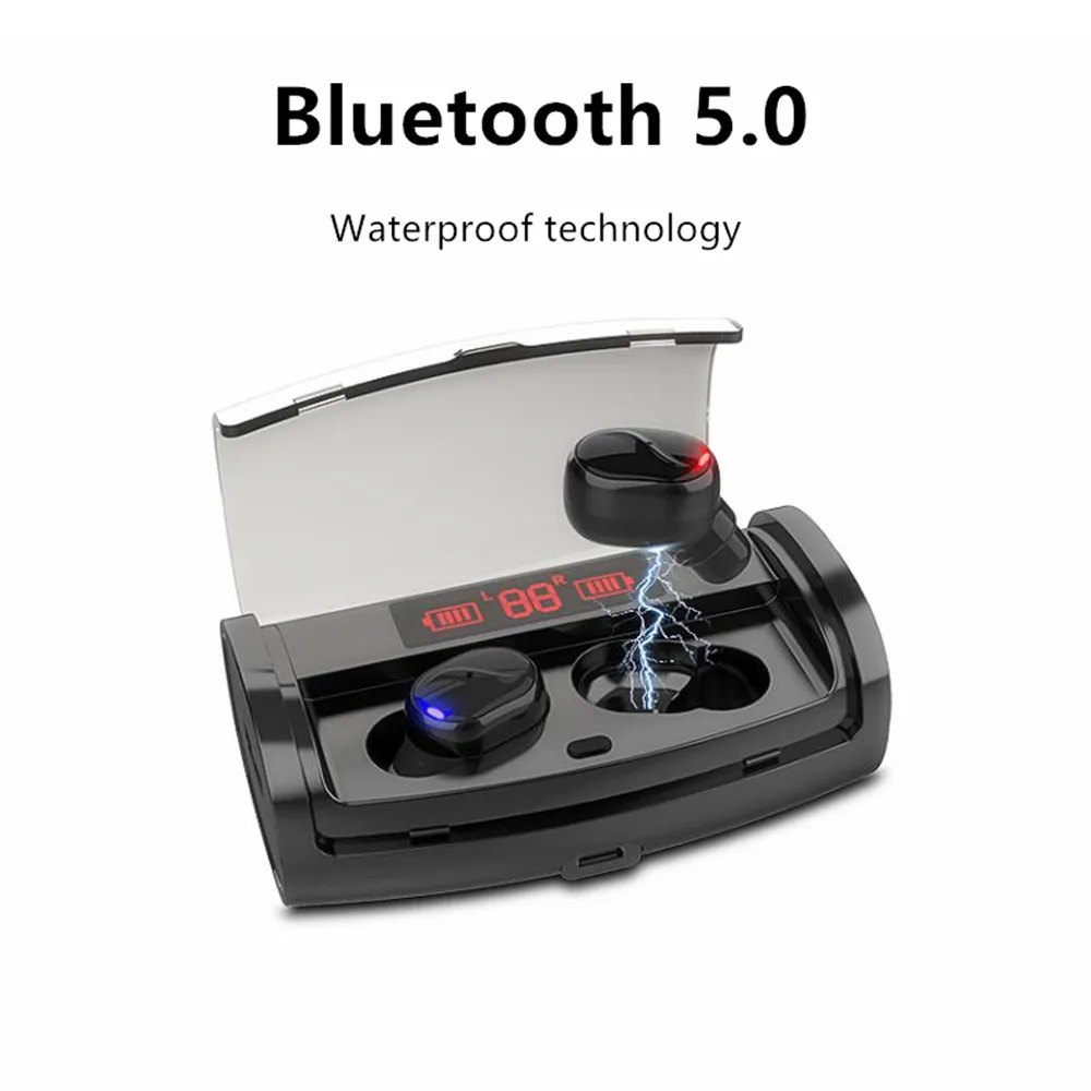 Wireless Bluetooth Earphone TWS Wireless Earphones LED Power Display Bluetooth V5.0 Waterproof Headphones 2600mAh Charging Box
Wireless Bluetooth Earphone TWS Wireless Earphones LED Power Display Bluetooth V5.0 Waterproof Headphones 2600mAh Charging Box