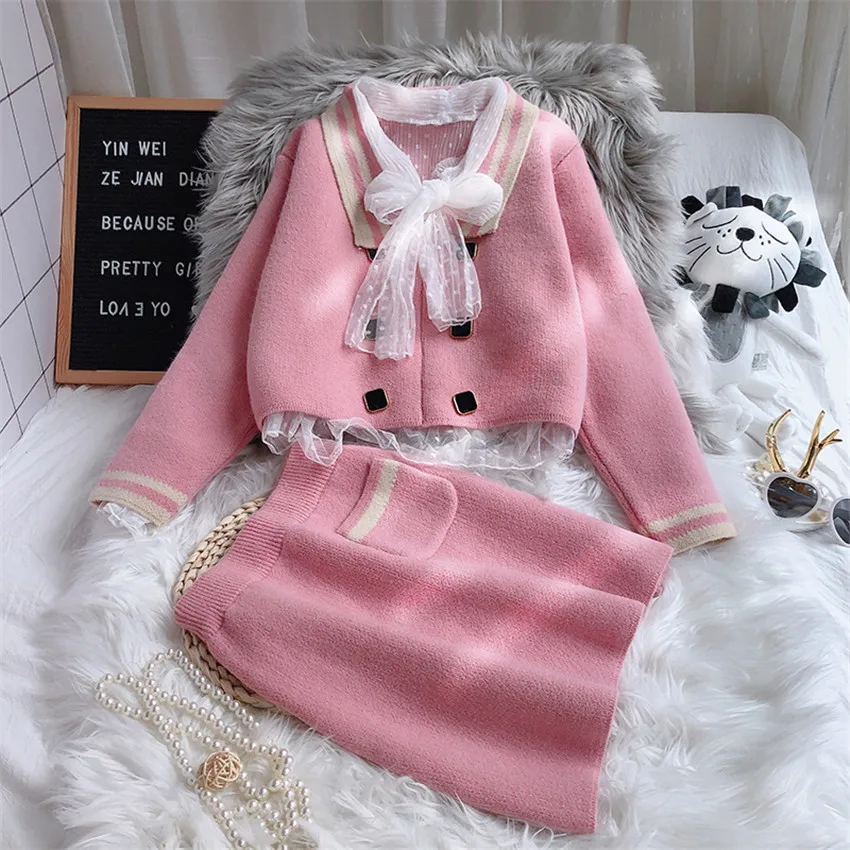 Fashion Autumn Two Pieces Women Sweaters + Short Knitted Skirt Elegant Long Sleeve knitted Sweater Basic Tops Bottomings 1248
Fashion Autumn Two Pieces Women Sweaters + Short Knitted Skirt Elegant Long Sleeve knitted Sweater Basic Tops Bottomings 1248