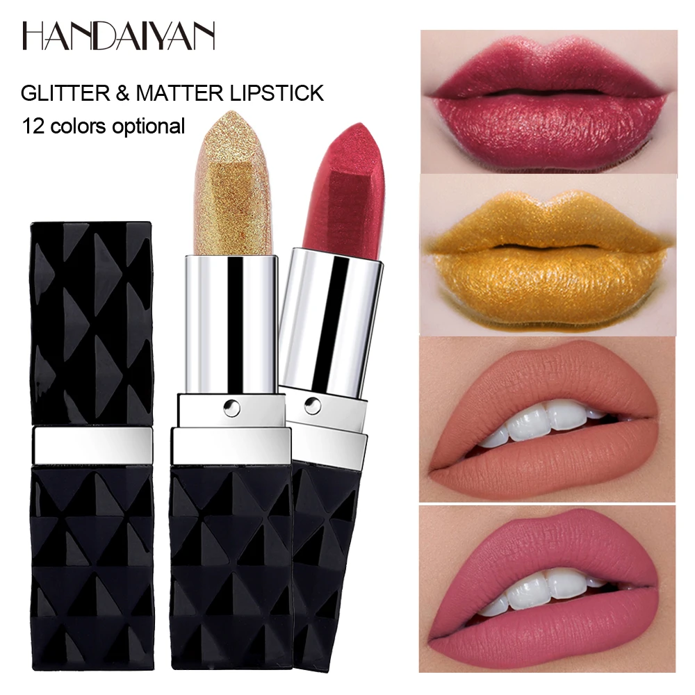 12 Colors Glitter Lipstick Glorious Diamond Shimmer Lipstick Long-lasting High-shine Lip Makeup Matte Velvet Lip Balm Waterproof
12 Colors Glitter Lipstick Glorious Diamond Shimmer Lipstick Long-lasting High-shine Lip Makeup Matte Velvet Lip Balm Waterproof