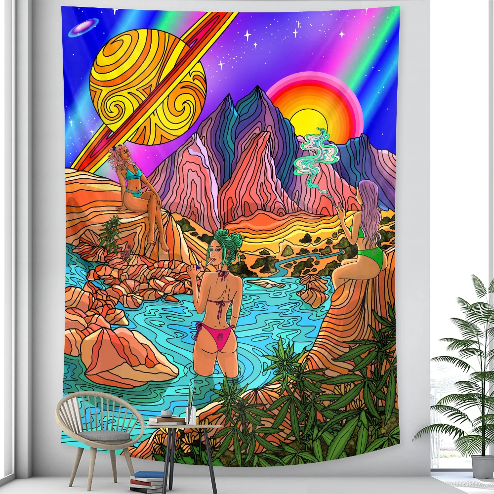 Abstract mushroom psychedelic scene home decoration tapestry wall hanging Bohemian tapestry Datura sheet beach mat yoga mat
Abstract mushroom psychedelic scene home decoration tapestry wall hanging Bohemian tapestry Datura sheet beach mat yoga mat