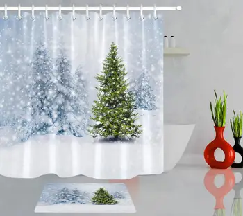 Winter Snow Fir Forest Christmas Tree Bathroom Waterproof Fabric Polyester Shower Curtain 12 Hooks Bathtub Accessory Sets
Winter Snow Fir Forest Christmas Tree Bathroom Waterproof Fabric Polyester Shower Curtain 12 Hooks Bathtub Accessory Sets