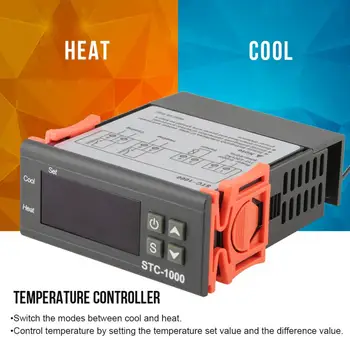STC-1000 AC110-220V 10A Digital Temperature Control NTC sensor LED Display Thermostat With Heat/Cooling Mode Control Instrument
STC-1000 AC110-220V 10A Digital Temperature Control NTC sensor LED Display Thermostat With Heat/Cooling Mode Control Instrument