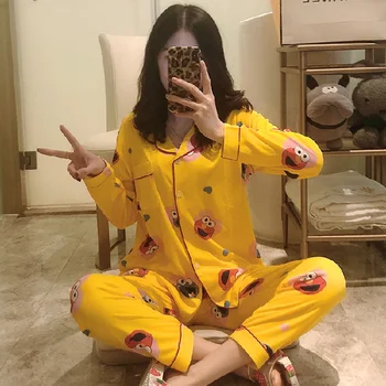 Women Pajamas Set Cute Cartoon Plaid Cow Pineapple Peach Print Sleepwear Casual Homewear Mujer Loose Japanese Korean Pyjama S613
Women Pajamas Set Cute Cartoon Plaid Cow Pineapple Peach Print Sleepwear Casual Homewear Mujer Loose Japanese Korean Pyjama S613