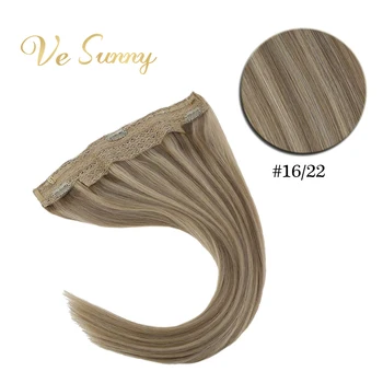 VeSunny One Piece Invisible Halo Hair Extensions Machine Remy Human Hair Wire with 2 Clips on Dark Blonde Highlights P16/22 
VeSunny One Piece Invisible Halo Hair Extensions Machine Remy Human Hair Wire with 2 Clips on Dark Blonde Highlights P16/22