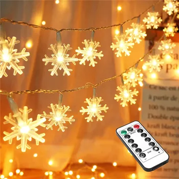 Snowflake Light 40 LED Christmas Lights with Remote Twinkle Snowflake String Lights Battery Operated Xmas Tree Decor for Outdoor
Snowflake Light 40 LED Christmas Lights with Remote Twinkle Snowflake String Lights Battery Operated Xmas Tree Decor for Outdoor