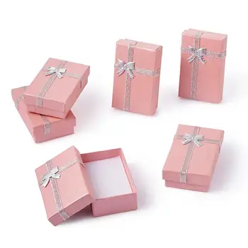 24pcs Cardboard Jewelry Set Boxes for Necklaces and Pendants Rectangle Pink Gift Box with Bowknot and Sponge Inside 80x50x25mm
24pcs Cardboard Jewelry Set Boxes for Necklaces and Pendants Rectangle Pink Gift Box with Bowknot and Sponge Inside 80x50x25mm
