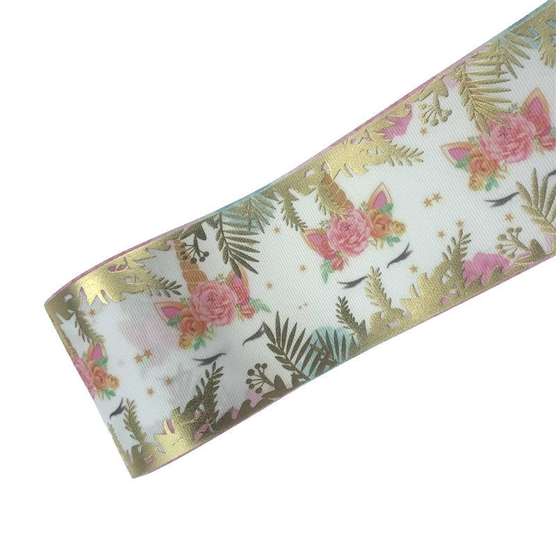 75mm unicorn the gun fighter gold foiled Ribbon for DIY hairbow bowtique decoration
75mm unicorn the gun fighter gold foiled Ribbon for DIY hairbow bowtique decoration