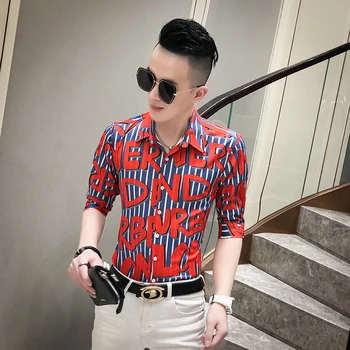 2020 Mens Shirt Summer Half Sleeve Casual Print Nightclub Shirts
2020 Mens Shirt Summer Half Sleeve Casual Print Nightclub Shirts
