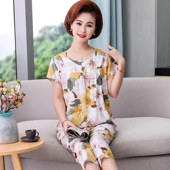 2Pcs/Set Women Flower Print Summer Pajama Sets Girls Short Sleeve Casual Sleepwear Plus Size 5XL Ladies Sexy Homewear Nightwear
2Pcs/Set Women Flower Print Summer Pajama Sets Girls Short Sleeve Casual Sleepwear Plus Size 5XL Ladies Sexy Homewear Nightwear