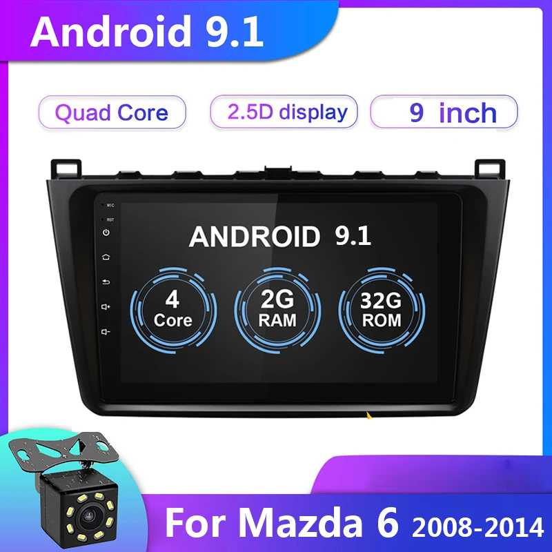 9" 2G+32G 2 din Android 9.1 Car Radio for Mazda 6 Rui wing 2008 2009 2010 2011 2012-2014 Wifi Audio GPS Multimedia Stereo Player |