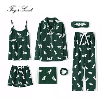 7 pcs Women pajamas sets 100% Cotton loose Green housewear health tank tops trousers sleepwear pijama feminino
7 pcs Women pajamas sets 100% Cotton loose Green housewear health tank tops trousers sleepwear pijama feminino