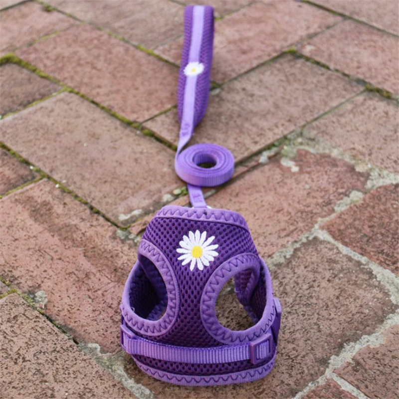 Mesh Small Dog Harness And Leash Set Puppy Cat Vest Harness for Pug Chihuahua Arnes Perro Cat Dog Harness Vest