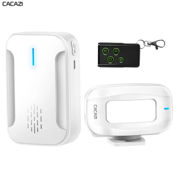 

CACAZI Wireless Welcome Alarm Doorbell Shop Entry Motion Sensor IR Infrared Detector Induction Door Bell Chime 6 languages 110dB