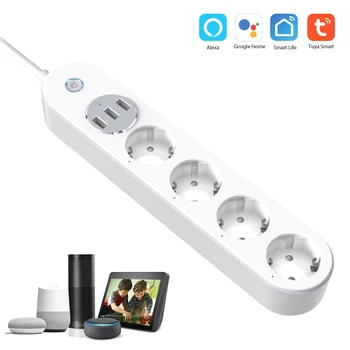 WiFi Smart Power Strip Intelligent Plug Socket Compatible with Alexa Google Home Support Voice Control APP Remote Control Timer
WiFi Smart Power Strip Intelligent Plug Socket Compatible with Alexa Google Home Support Voice Control APP Remote Control Timer