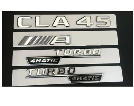Хромированные эмблемы для багажника Значки Mercedes X117 C117 CLA45 Для AMG TURBO 4matic |