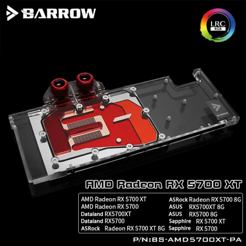 Barrow Water Block for AMD Radeon RX 5700 / 5700XT GPU Card / Full Cover GPU Copper Heatsink / 5V 3PIN Connector BS-AMD5700XT-PA
Barrow Water Block for AMD Radeon RX 5700 / 5700XT GPU Card / Full Cover GPU Copper Heatsink / 5V 3PIN Connector BS-AMD5700XT-PA