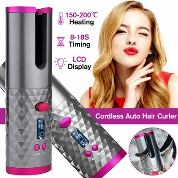 Cordless Auto Rotating Ceramic Hair Curler USB Rechargeable Curling Iron LED Display Temperature Adjustable Curling Wave Styer
Cordless Auto Rotating Ceramic Hair Curler USB Rechargeable Curling Iron LED Display Temperature Adjustable Curling Wave Styer