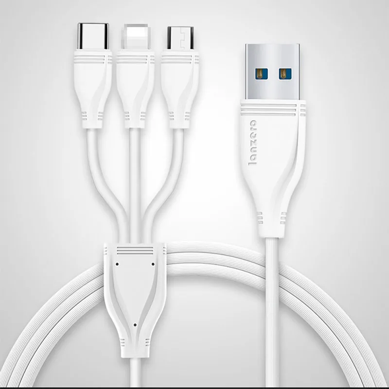 3 in 1 USB Cable for Mobile Phone Micro USB Type C Charger Cable for Android iOS Multi Charging Cable 4ft 3 Way Charger Cord
3 in 1 USB Cable for Mobile Phone Micro USB Type C Charger Cable for Android iOS Multi Charging Cable 4ft 3 Way Charger Cord